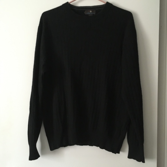 PATRICK ASSARAF x TOSCANO Thick 100% Cashmere Ribbed Dark Blue Sweater L - Picture 2 of 7